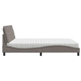 Lit avec matelas taupe 180x200 cm tissu