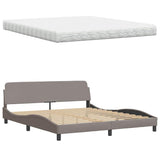 Lit avec matelas taupe 180x200 cm tissu