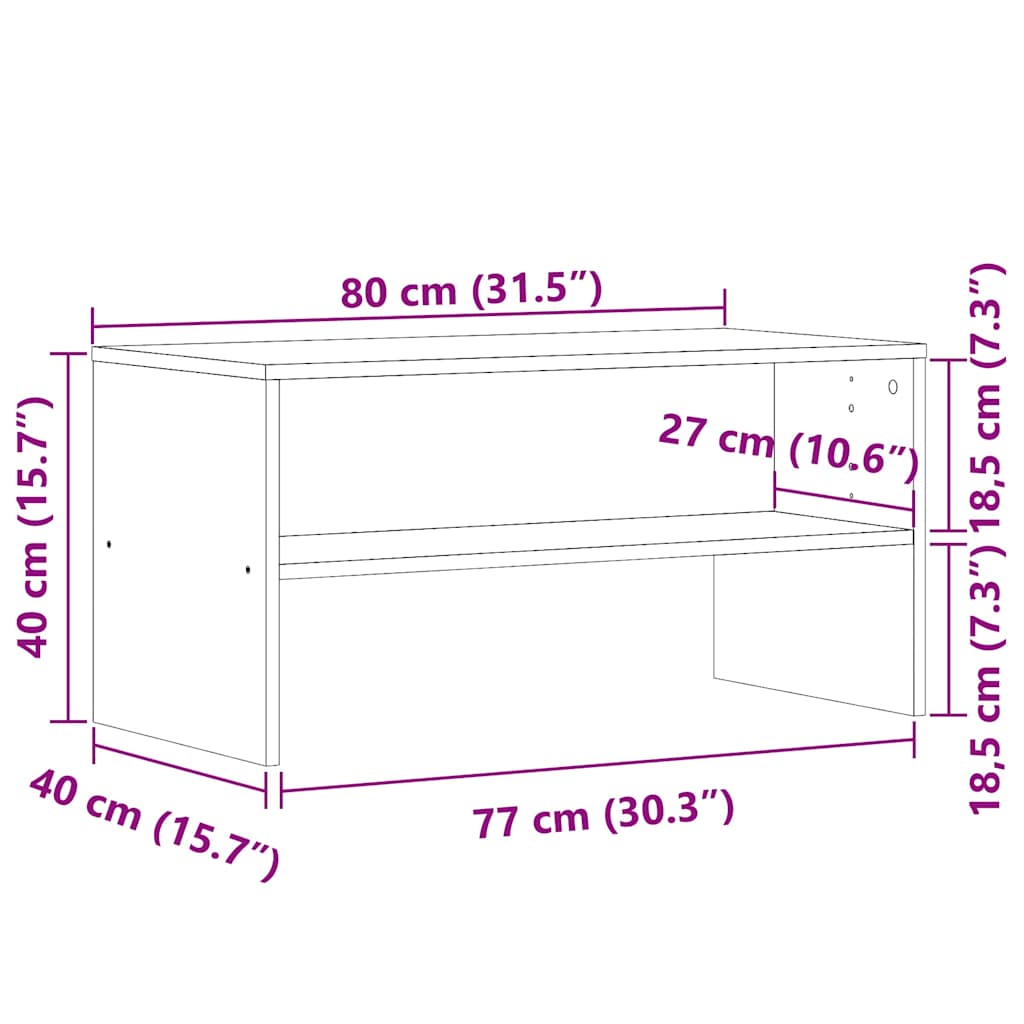 Meuble TV vieux bois 80x40x40 cm bois d'ingénierie