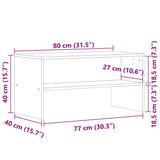 Meuble TV vieux bois 80x40x40 cm bois d'ingénierie