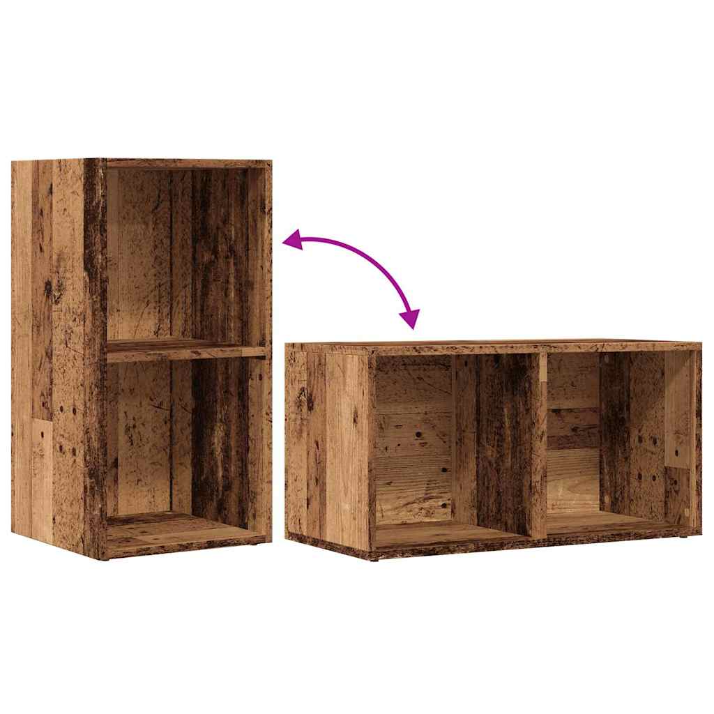 LP-Aufbewahrungsboxen Altholz 69,5x34x36 cm Holzwerkstoff