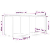 LP-Aufbewahrungsboxen Altholz 69,5x34x36 cm Holzwerkstoff