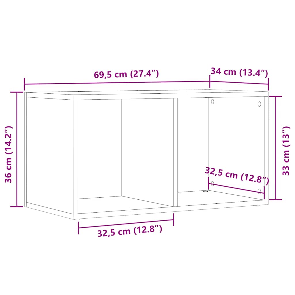 LP Storage Boxes Handcrafted Oak Engineered Wood