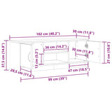 Meuble TV vieux bois 102x30x37,5 cm bois d'ingénierie