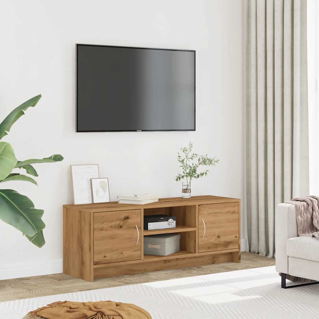 Meuble TV chêne artisanal 102x30x37,5 cm bois d'ingénierie