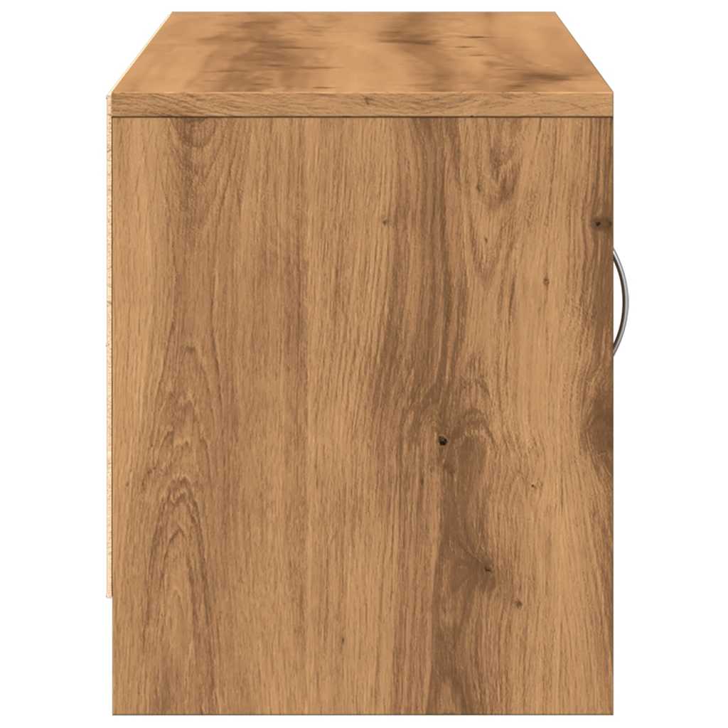 Meuble TV chêne artisanal 102x30x37,5 cm bois d'ingénierie