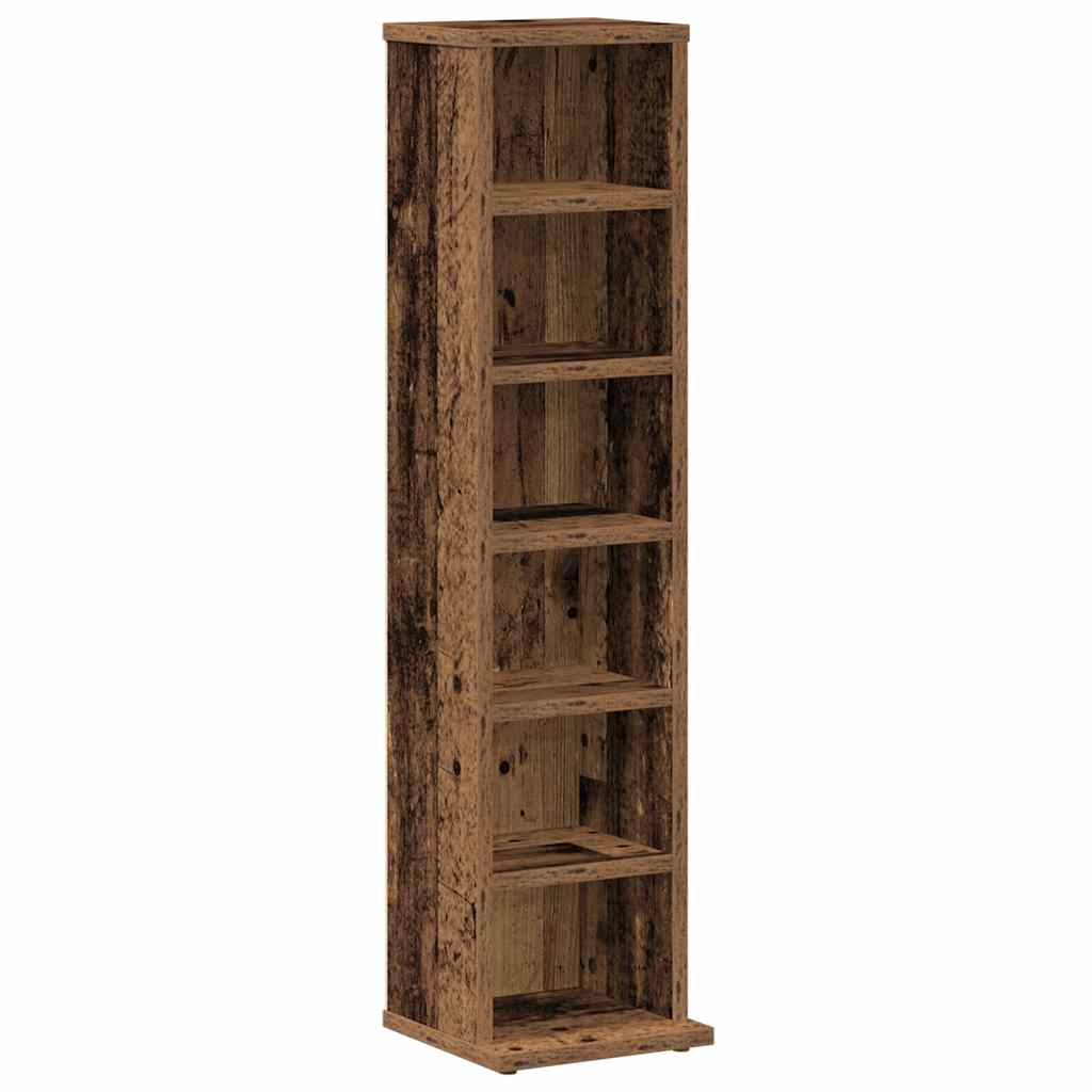 Armoire à CD vieux bois 21x20x88 cm bois d'ingénierie