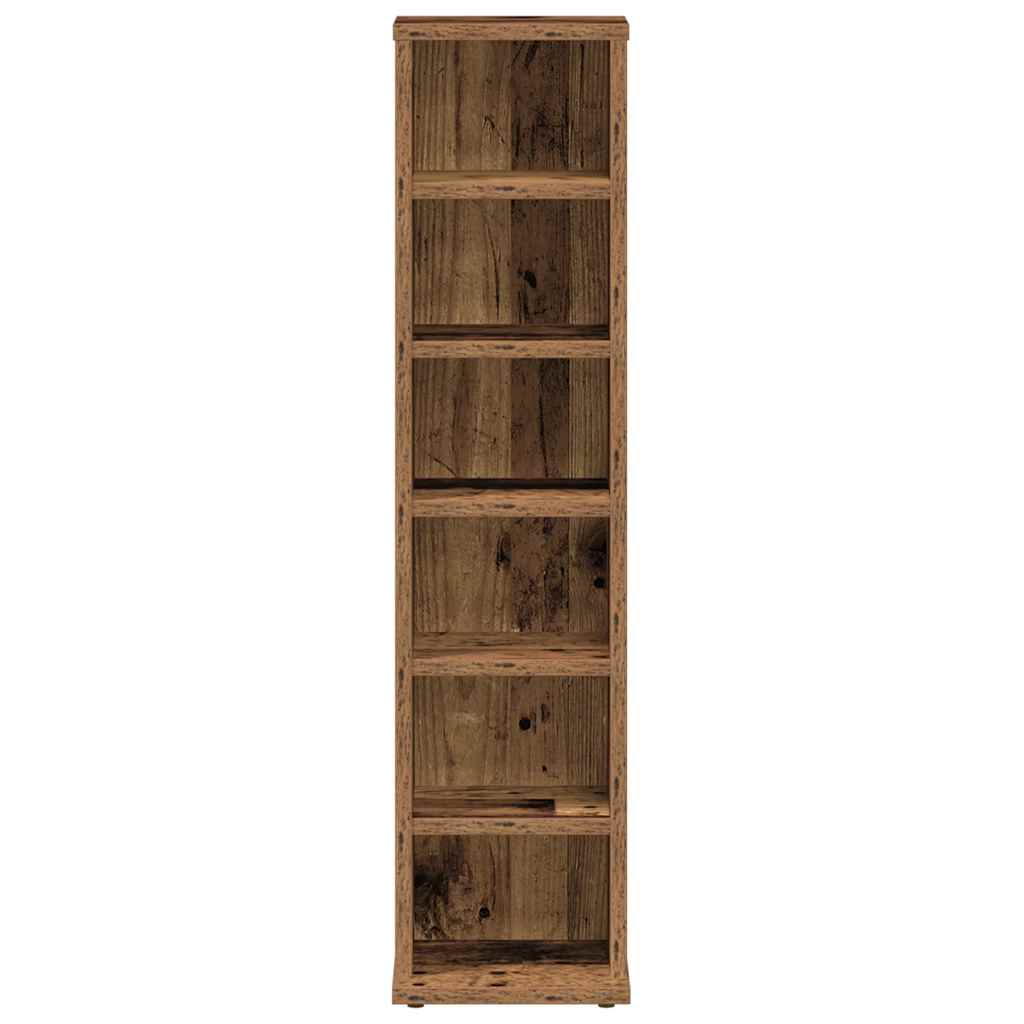 Armoire à CD vieux bois 21x20x88 cm bois d'ingénierie