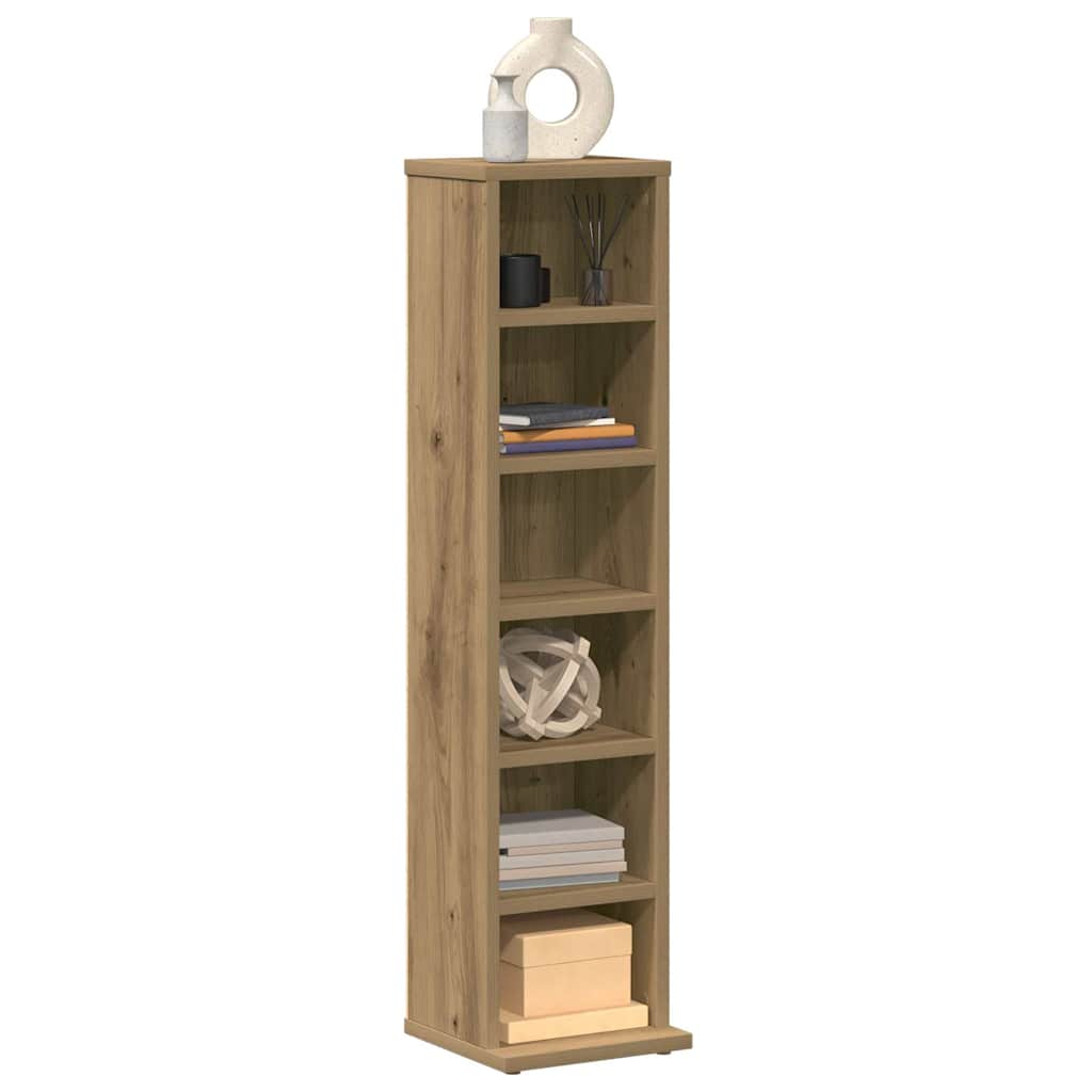 Armoire à CD chêne artisanal 21x20x88 cm bois d'ingénierie