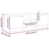 Meuble TV vieux bois 102x30x36 cm bois d'ingénierie