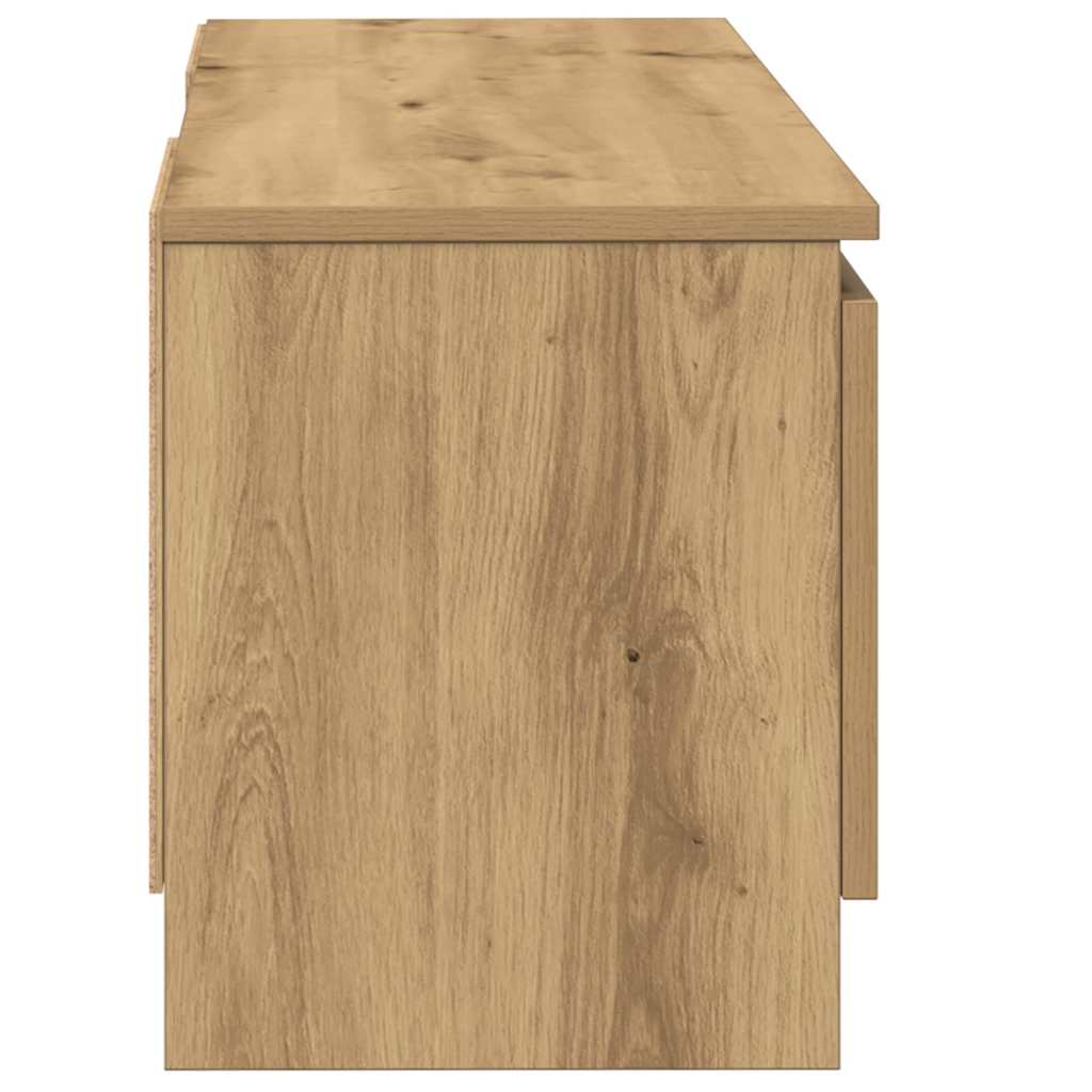 Meuble TV chêne artisanal 102x30x36 cm bois d'ingénierie