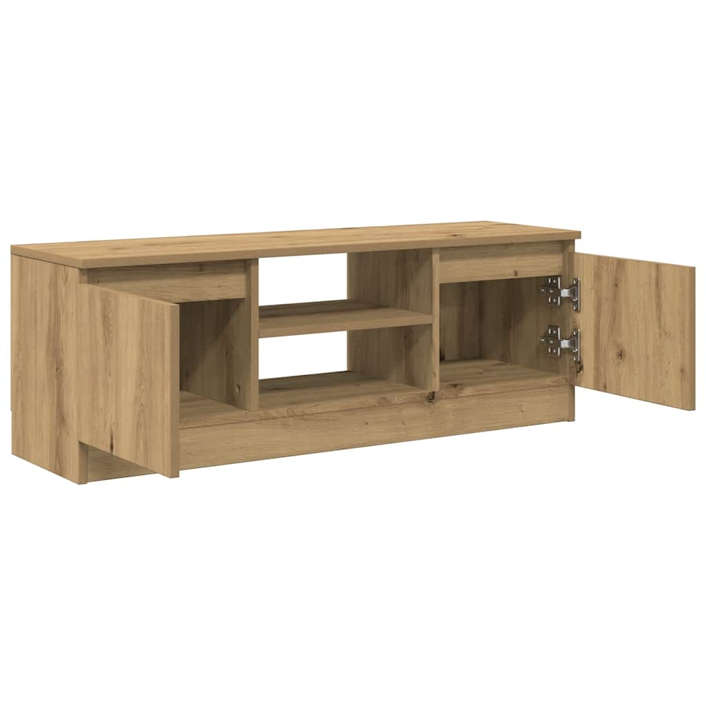 Meuble TV chêne artisanal 102x30x36 cm bois d'ingénierie