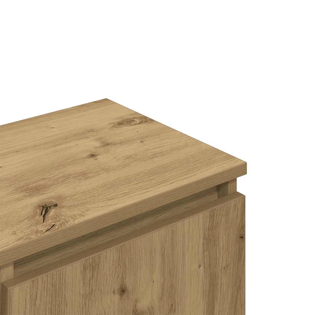 Meuble TV chêne artisanal 102x30x36 cm bois d'ingénierie