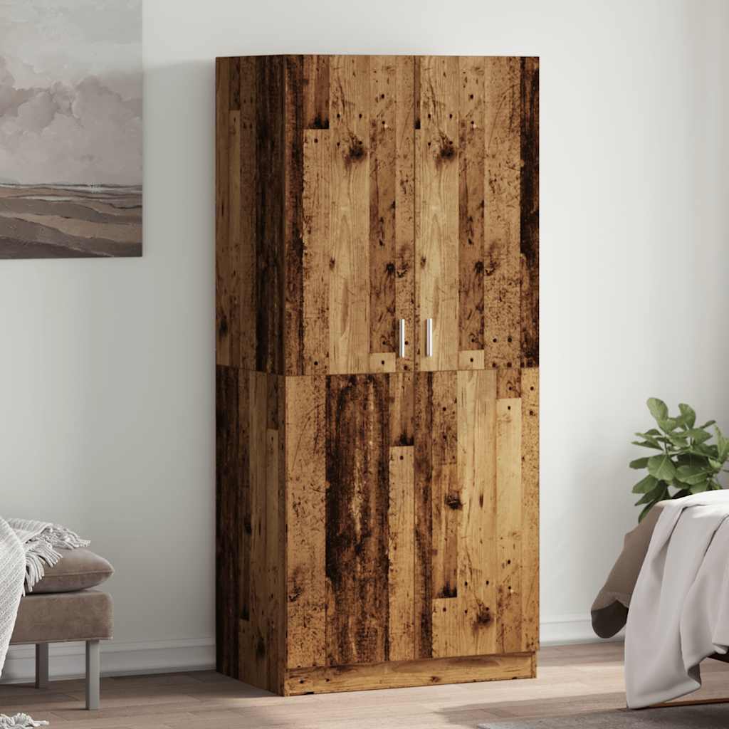 Garde-robe vieux bois 80x52x180 cm bois d'ingénierie