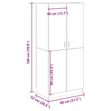 Old wood wardrobe 80x52x180 cm engineered wood