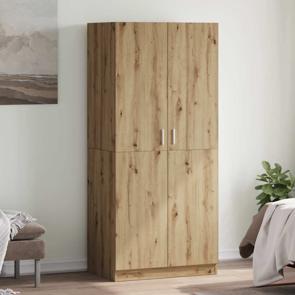 Garde-robe chêne artisanal 80x52x180 cm bois d'ingénierie