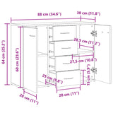 Buffet vieux bois 88x30x64 cm bois d'ingénierie