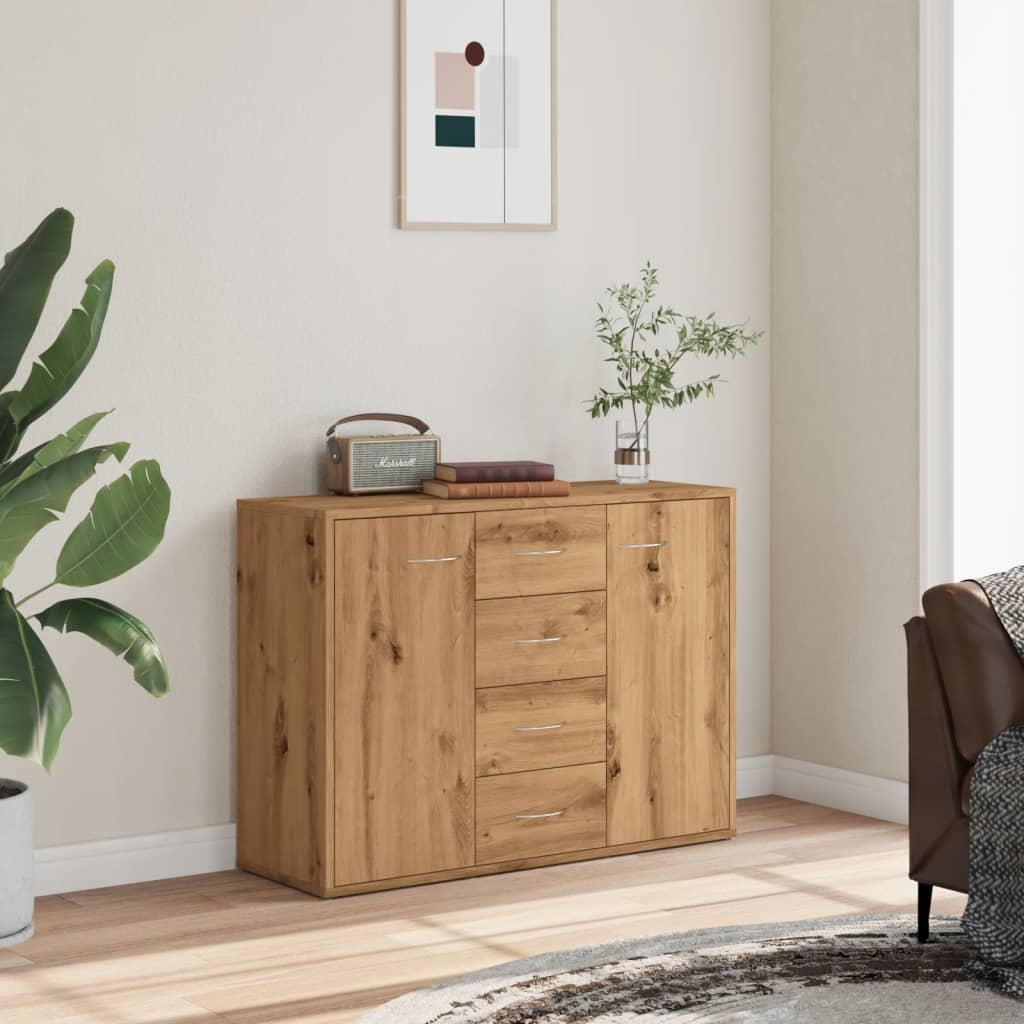 Handgefertigtes Sideboard aus Eichenholz, 88 x 30 x 64 cm, Holzwerkstoff