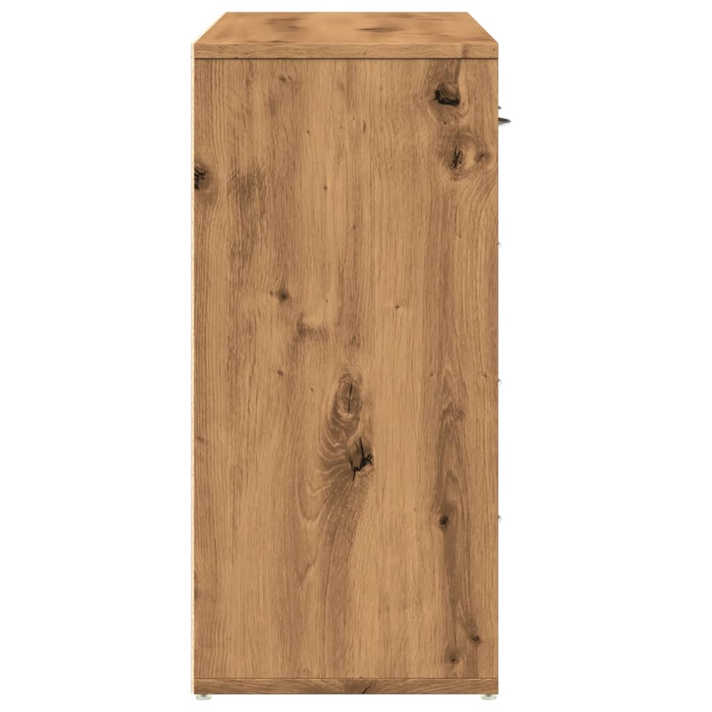 Handgefertigtes Sideboard aus Eichenholz, 88 x 30 x 64 cm, Holzwerkstoff