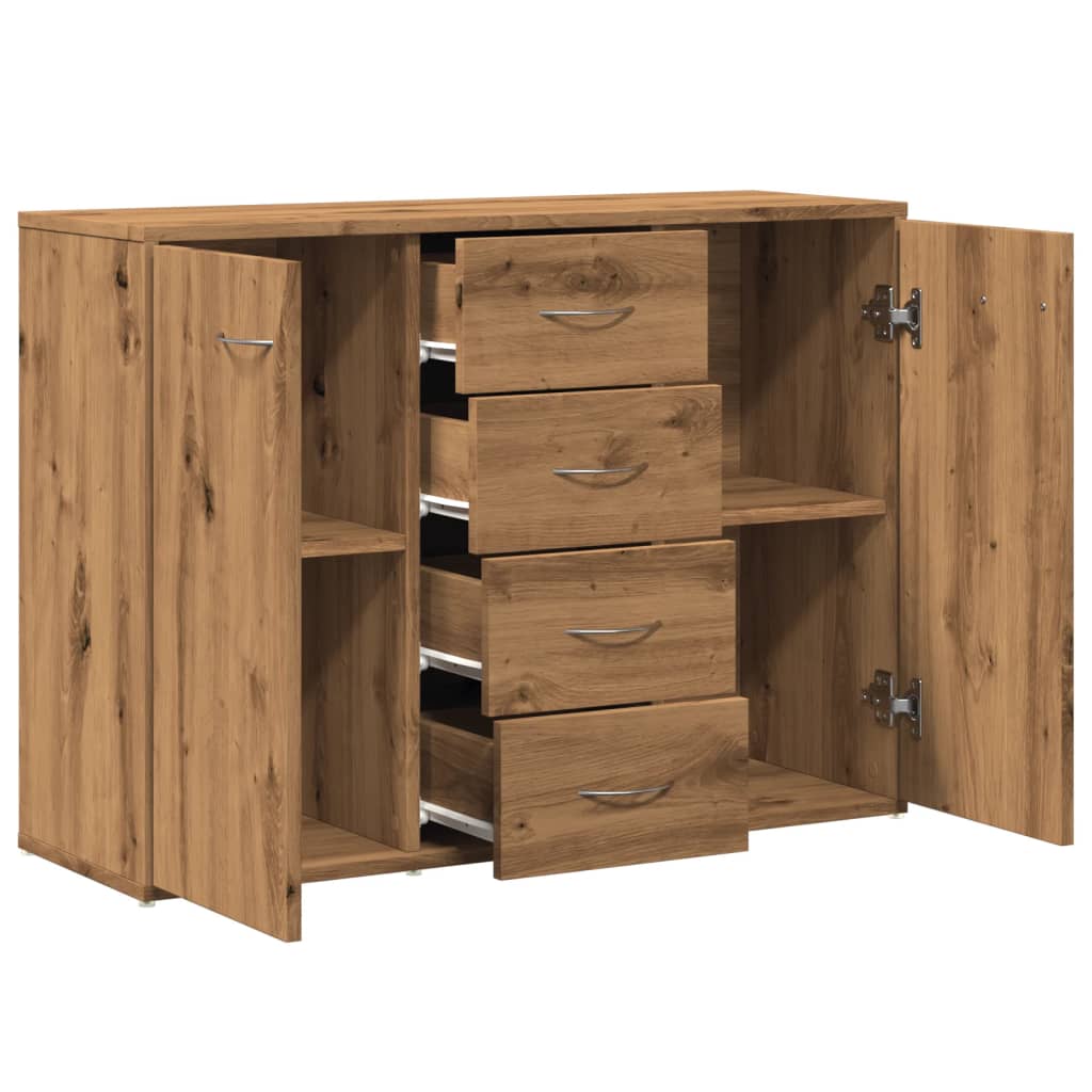 Handgefertigtes Sideboard aus Eichenholz, 88 x 30 x 64 cm, Holzwerkstoff