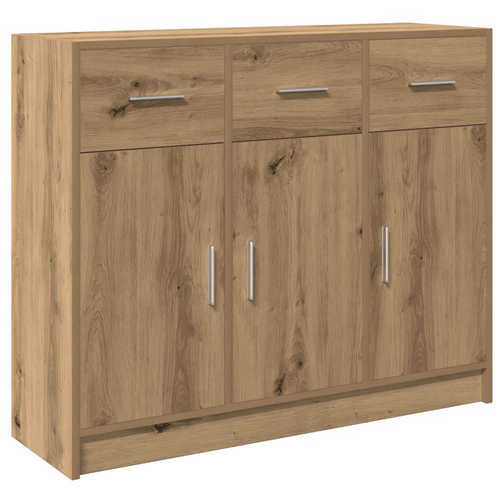 Handgefertigtes Sideboard aus Eichenholz, 91 x 28 x 75 cm, Holzwerkstoff