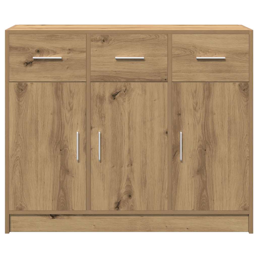 Handgefertigtes Sideboard aus Eichenholz, 91 x 28 x 75 cm, Holzwerkstoff