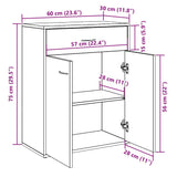 Buffet vieux bois 60x30x75 cm bois d'ingénierie