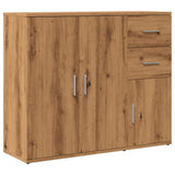 Handcrafted oak sideboard 91x29.5x75 cm engineered wood