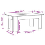 Table basse vieux bois 100x60x42 cm bois d'ingénierie