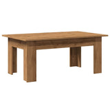 Table basse chêne artisanal 100x60x42 cm bois d'ingénierie