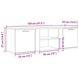 Meuble TV vieux bois 120x34x37 cm bois d'ingénierie