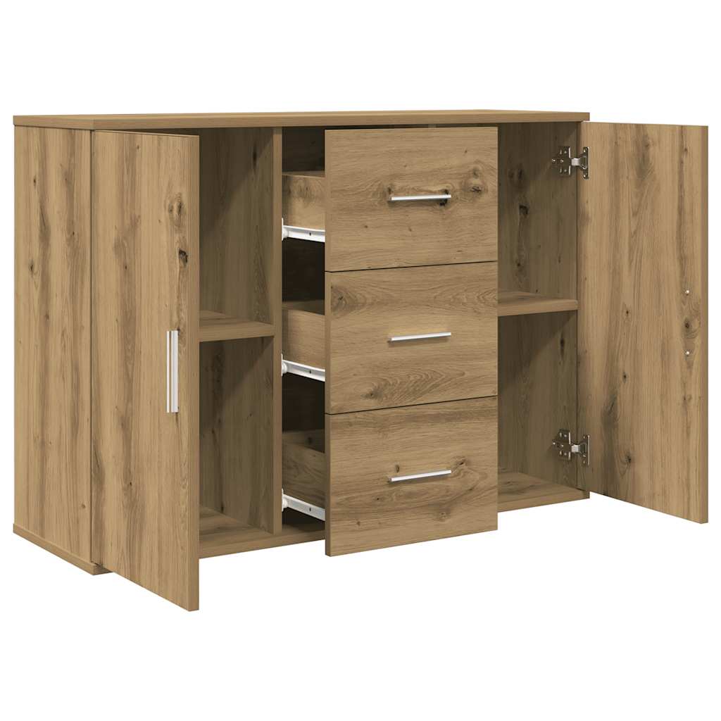 Buffet chêne artisanal 90x29,5x65 cm bois d'ingénierie