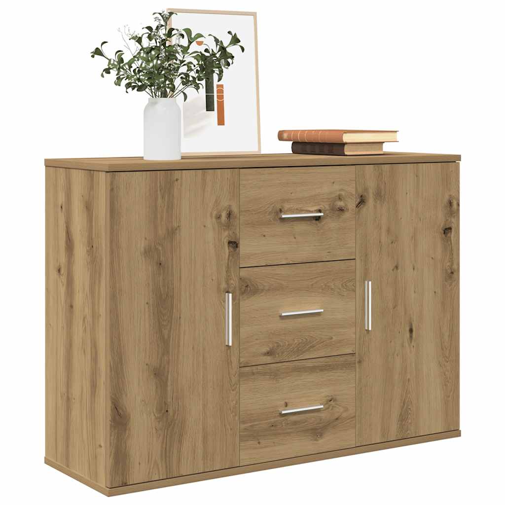 Buffet chêne artisanal 90x29,5x65 cm bois d'ingénierie