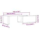 Table basse vieux bois 150x50x35 cm bois d'ingénierie