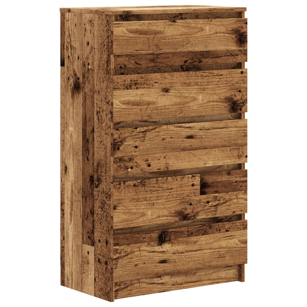 Old wood chest of drawers 60x36x103 cm engineered wood