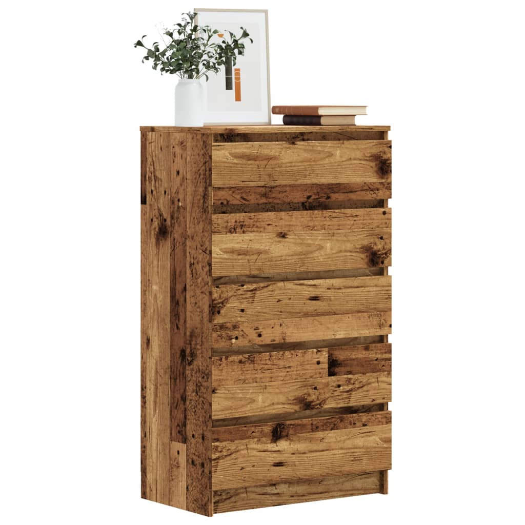 Old wood chest of drawers 60x36x103 cm engineered wood