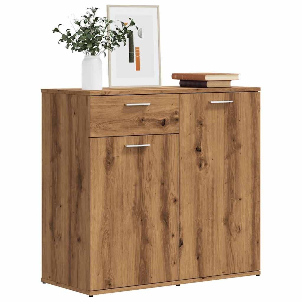 Handgefertigtes Sideboard aus Eichenholz, 80 x 36 x 75 cm, Holzwerkstoff