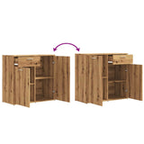 Handgefertigtes Sideboard aus Eichenholz, 80 x 36 x 75 cm, Holzwerkstoff