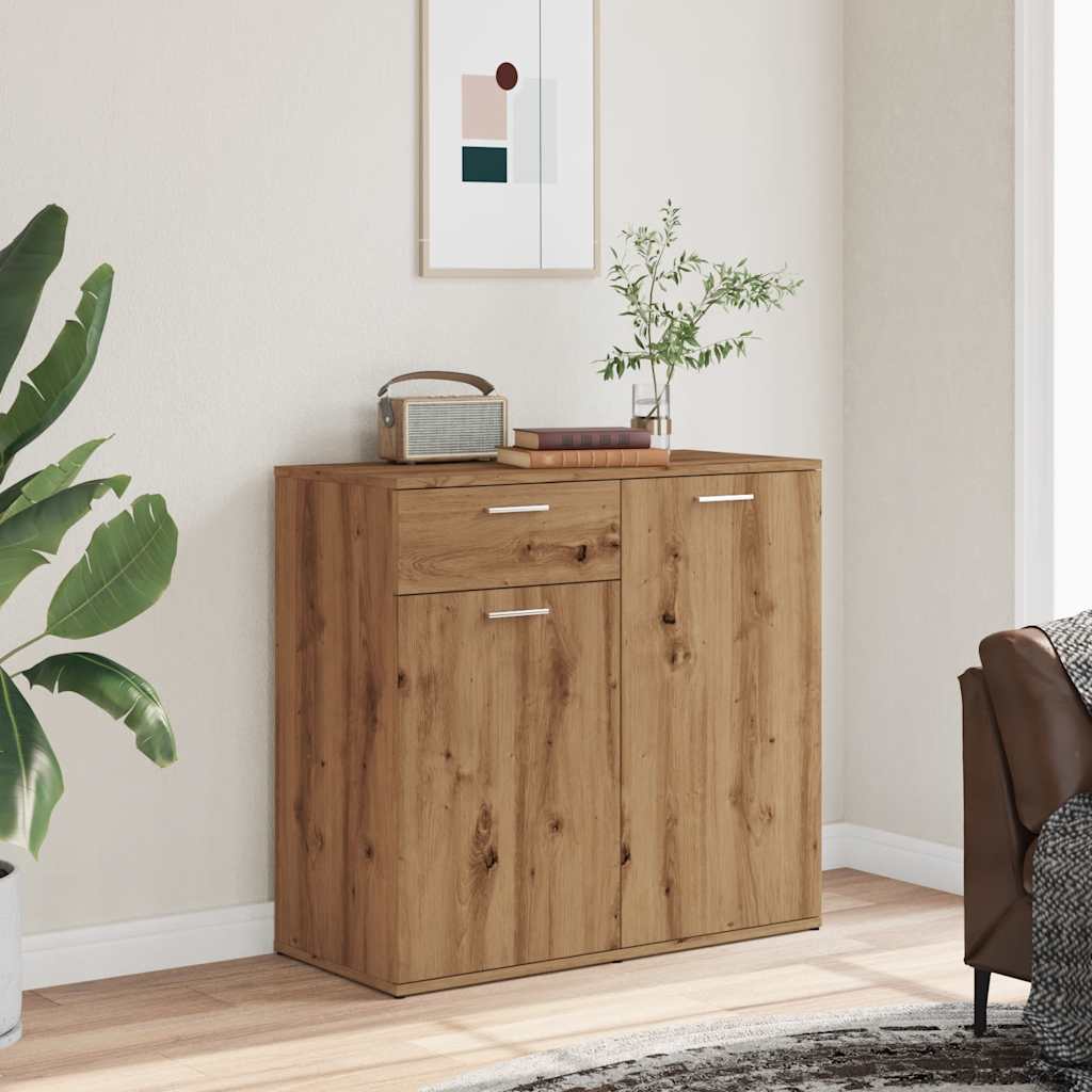 Handgefertigtes Sideboard aus Eichenholz, 80 x 36 x 75 cm, Holzwerkstoff