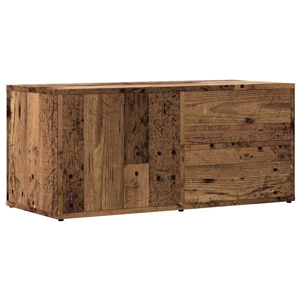 Meuble TV vieux bois 80x34x35,5 cm bois d'ingénierie