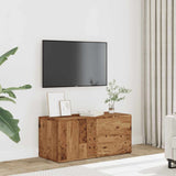 Meuble TV vieux bois 80x34x35,5 cm bois d'ingénierie