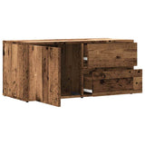 Meuble TV vieux bois 80x34x35,5 cm bois d'ingénierie