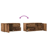 Meuble TV vieux bois 80x34x35,5 cm bois d'ingénierie