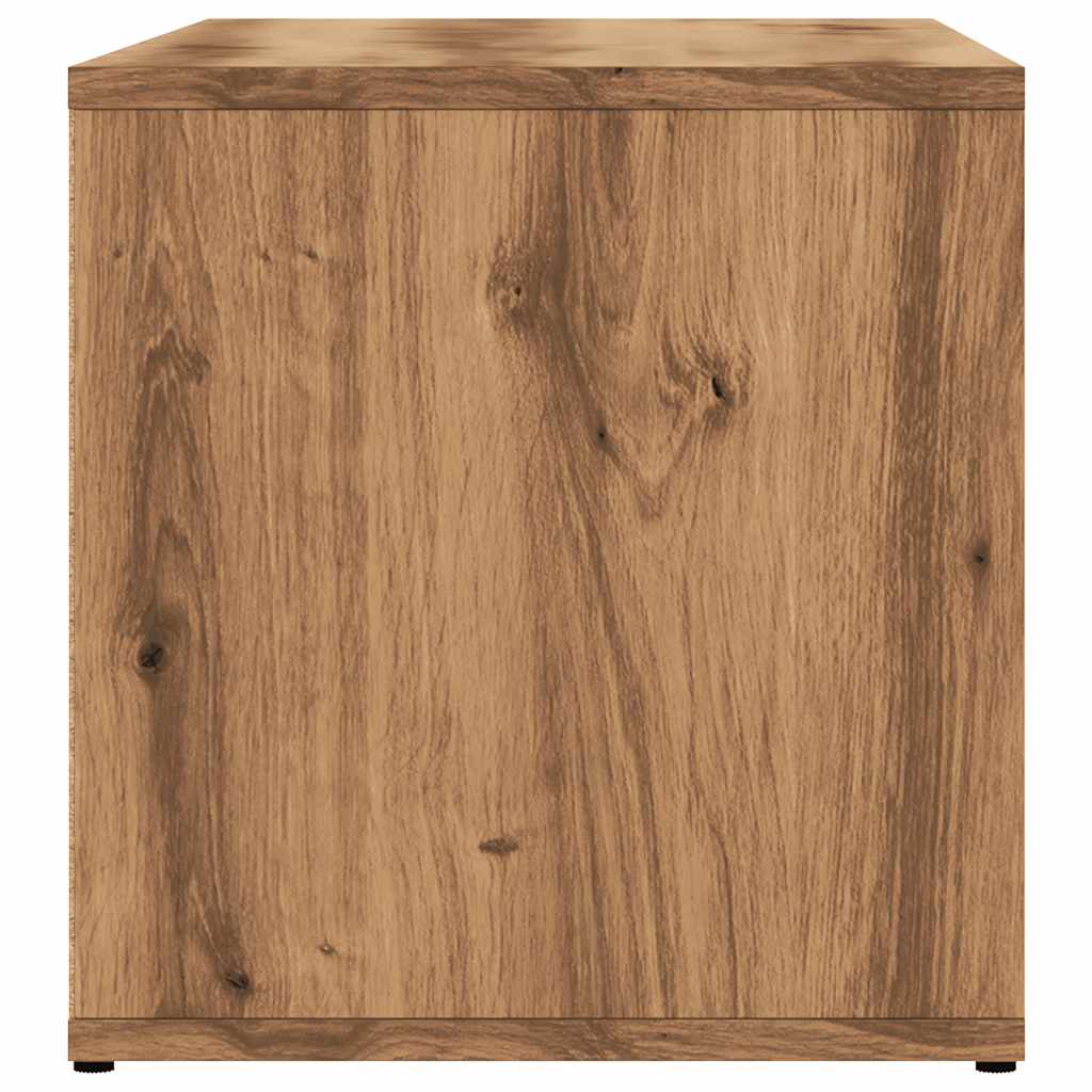 Meuble TV chêne artisanal 80x34x35,5 cm bois d'ingénierie