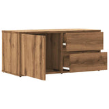 Meuble TV chêne artisanal 80x34x35,5 cm bois d'ingénierie