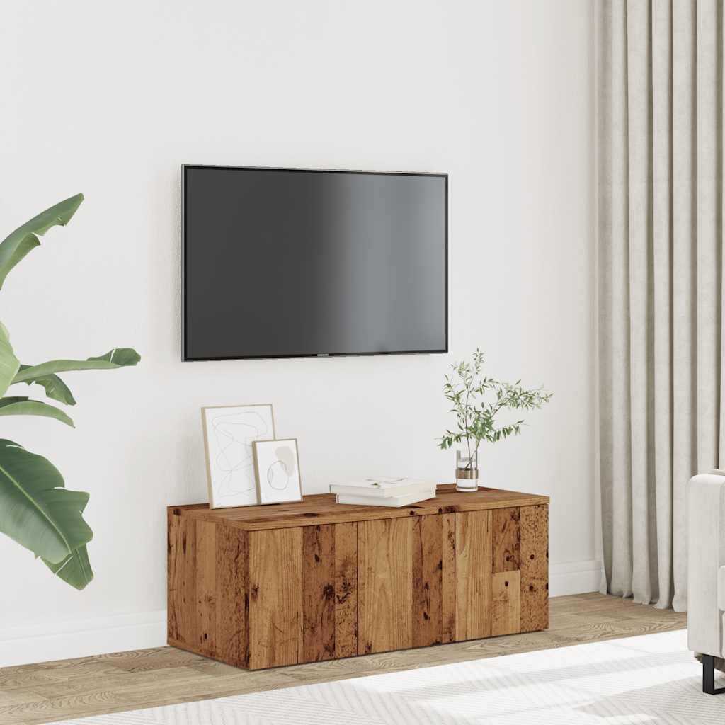 Meuble TV vieux bois 80x34x30 cm bois d'ingénierie