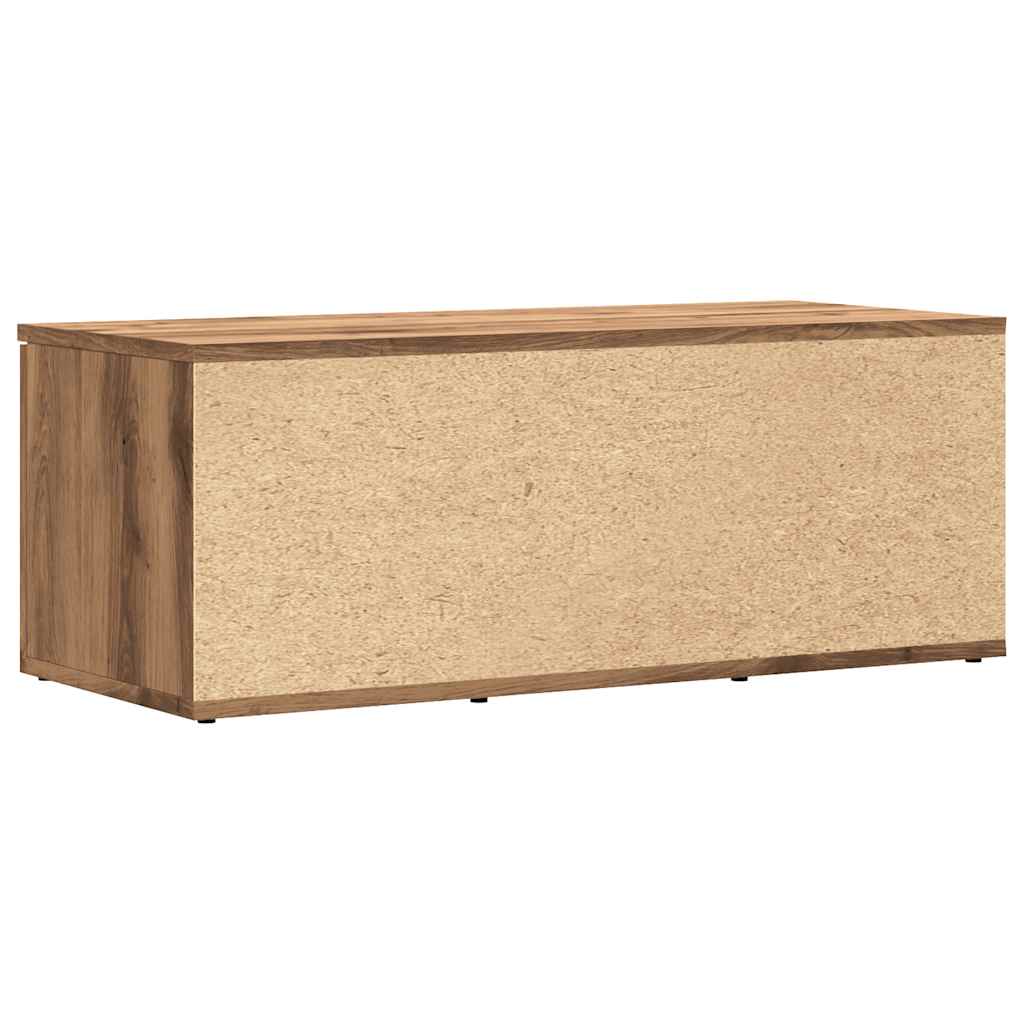 Meuble TV chêne artisanal 80x34x30 cm bois d'ingénierie