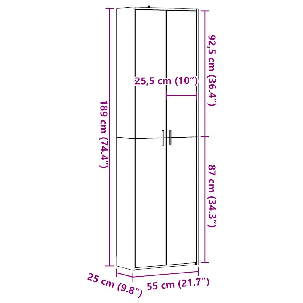 Flurgarderobe Altholz 55x25x189 cm Holzwerkstoff