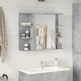 Armoire à miroir de bain Gris béton 80x20,5x64 cm Aggloméré