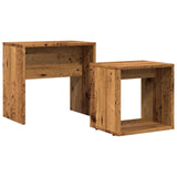 Tables basses gigognes 2 pcs vieux bois bois d'ingénierie